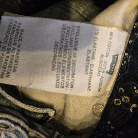 Levi's Perfect Waist 525 Straight Leg Stretch Blue Denim Jeans Plus Size - Picture 7 of 8